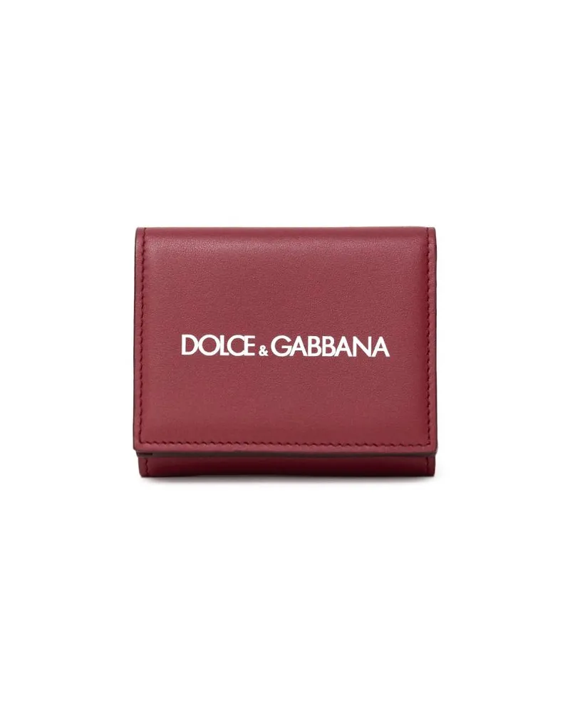 Dolce & Gabbana Rote Kalbsledergeldbörse Rot