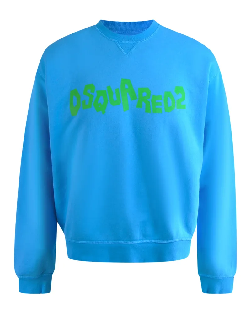 Dsquared2 Sweatshirt Mit Kontrastierendem Markenlogo, Blau Blau