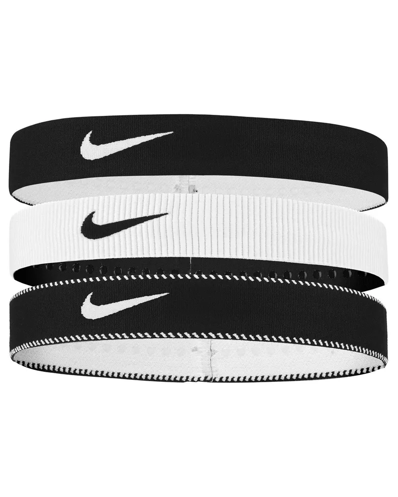 Nike Classic" Stirnband Breites Band(3er-Pack) (Weiß/Schwarz Weiß