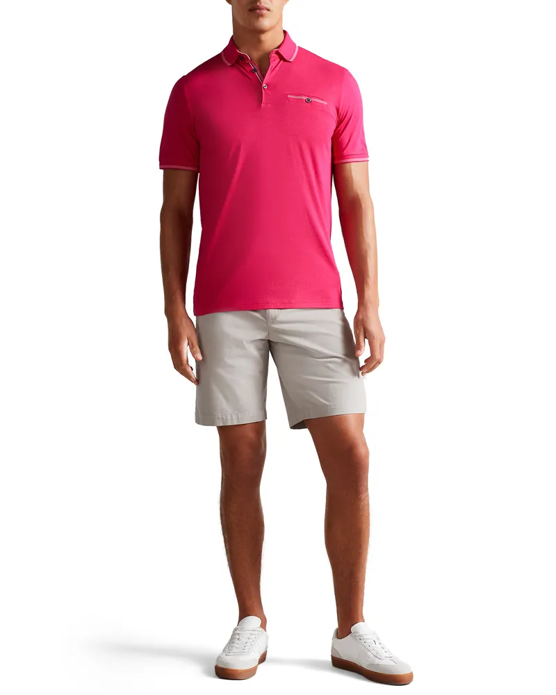 Ted Baker Tortila Herren-Poloshirt in Dunkelrosa Rot