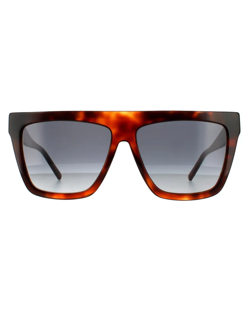 HUGO BOSS Square Womens Havanna Dunkelgrau Gradient Sonnenbrille Braun