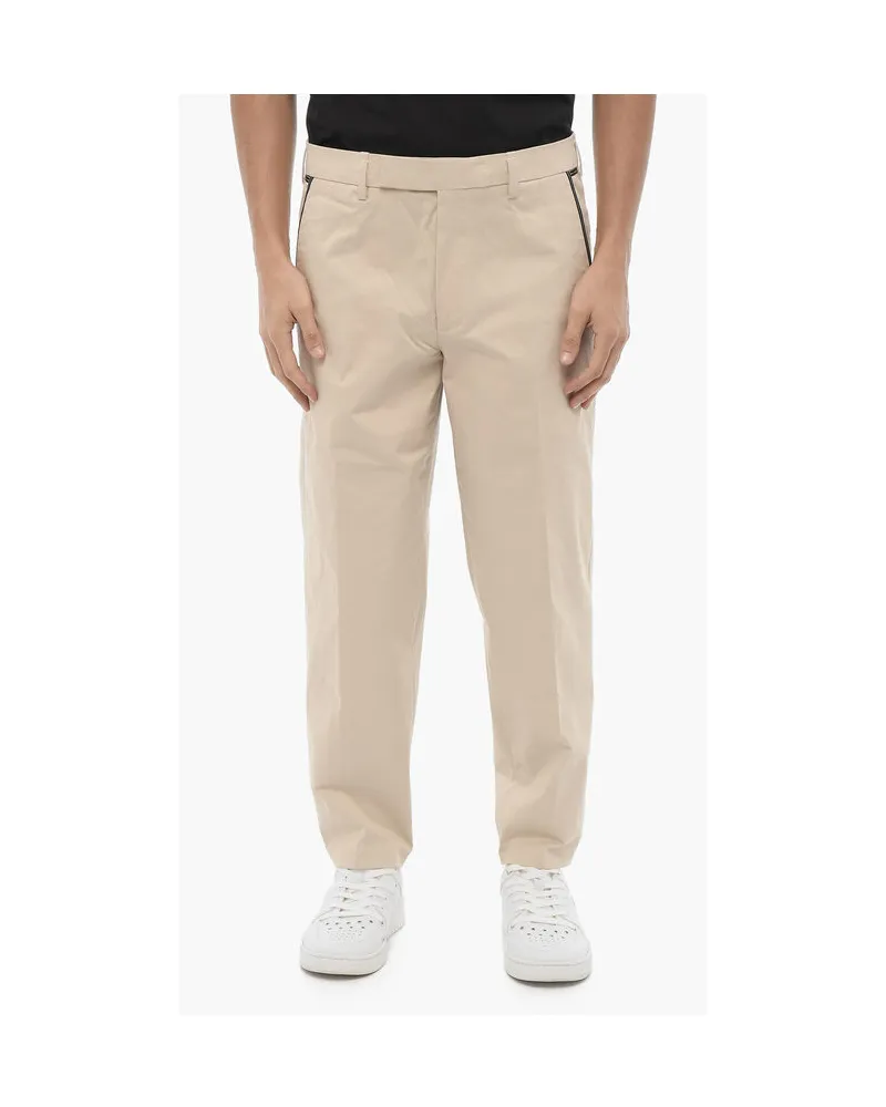 Neil Barrett Regular Fit Slim Fit Hose mit Gürtelschlaufen in Beige Beige