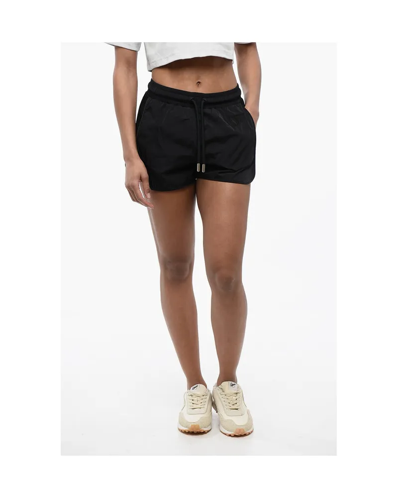 OFF-WHITE Nylon-Shorts CRISPY mit seitlichem Mesh-Band in Schwarz Schwarz