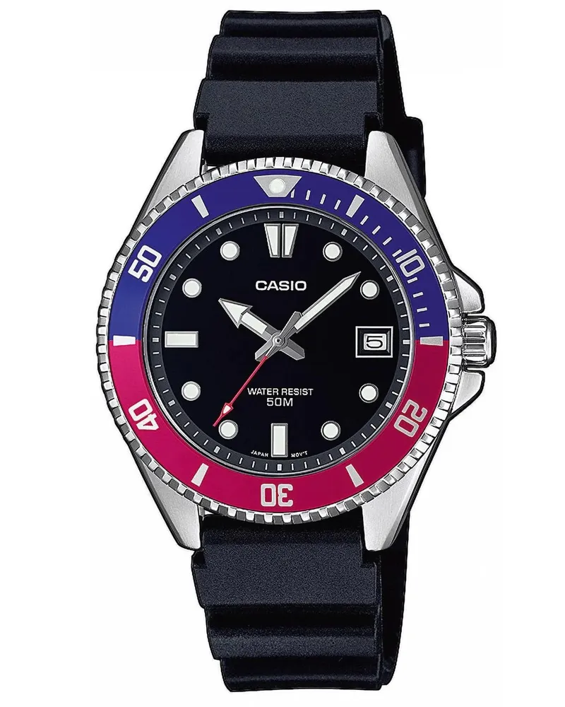 Casio Casio Kollektion Unisex Schwarze Uhr MDV-10-1A2VEF Schwarz