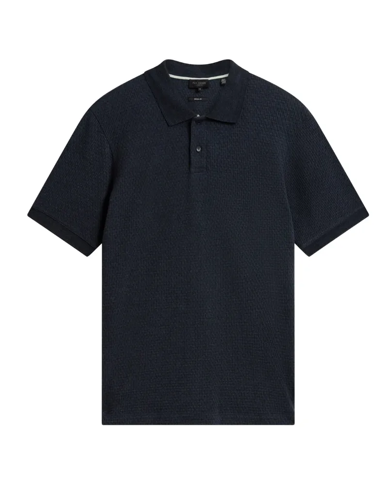 Ted Baker Redman Regular Strukturiertes Marineblaues Polohemd Anthrazit