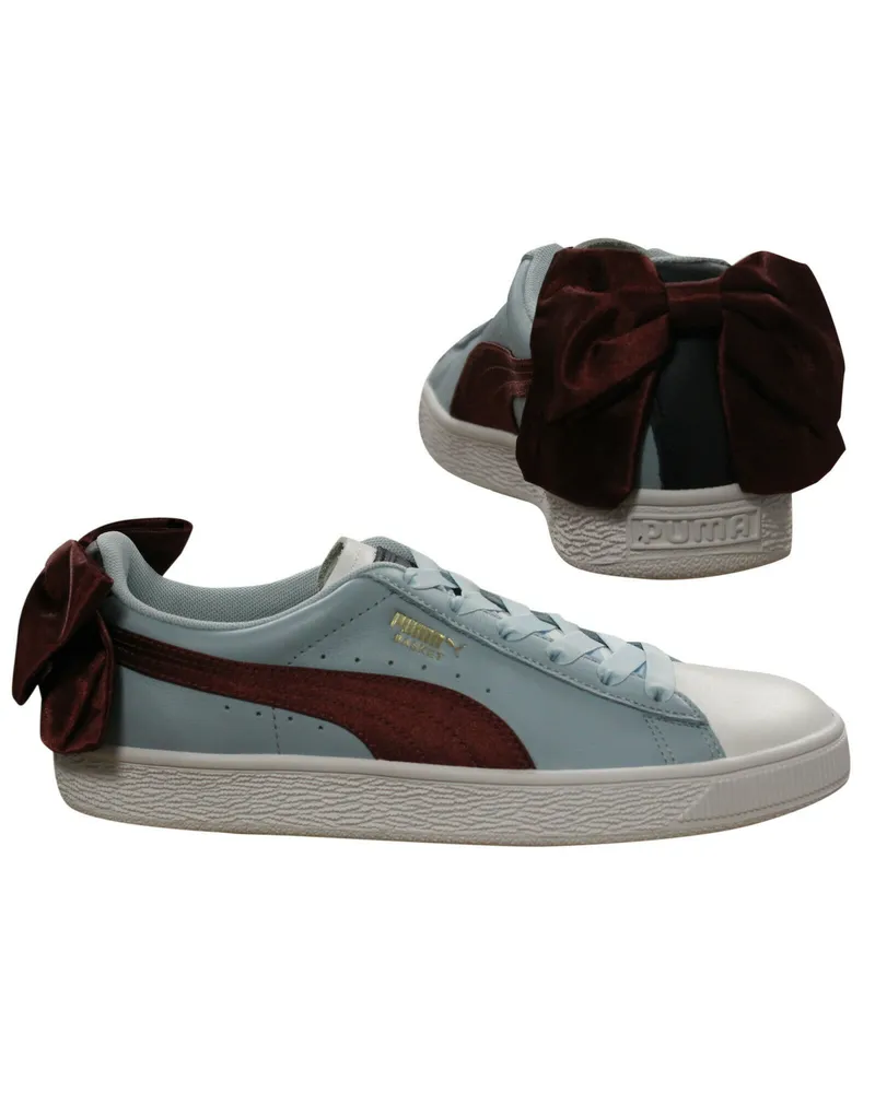 Puma Basket Bow neue Schulwomens Blue Trainer Blau