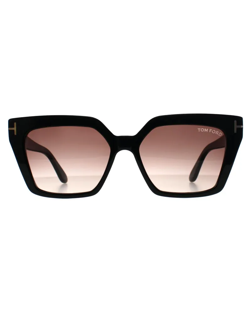 Tom Ford Winona FT1030 Cat‑Eye Sonnenbrille, glänzend, mit Farbverlauf - Schwarz Schwarz