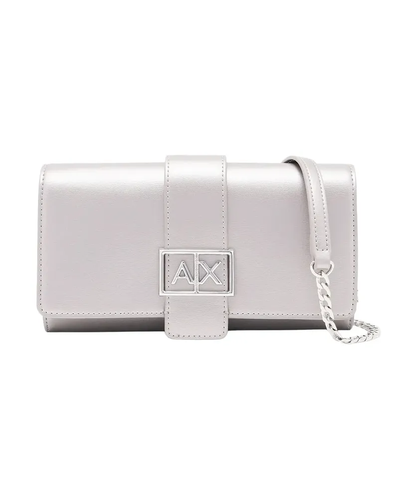 Armani Exchange Signature Damen-Schultertasche - Silber Silber
