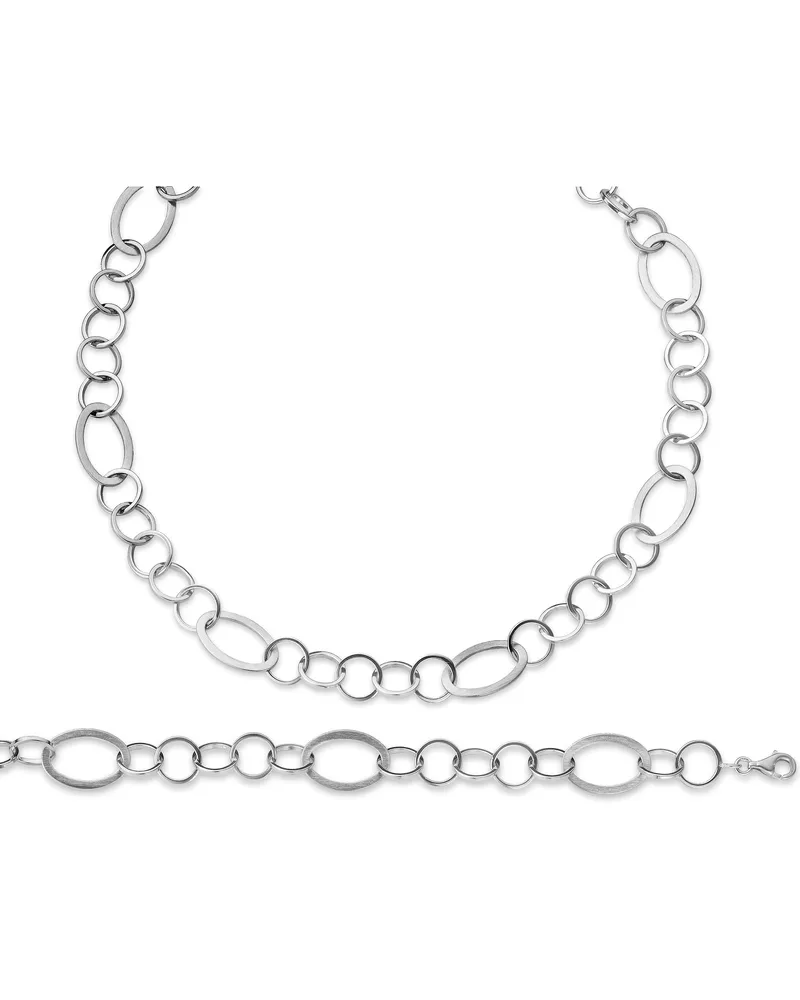 Orphelia Damen 925 Sterling Silber Set: Kette + Armband - Silber SET-015 Silber