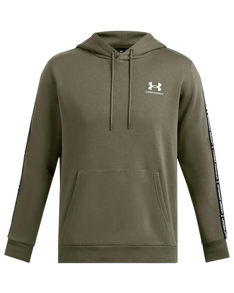 Under Armour Icon" Kapuzenpullover für Herren, Baumwollmischung, Ärmel mit Streifen (Marine OD Grün Salbeigrün