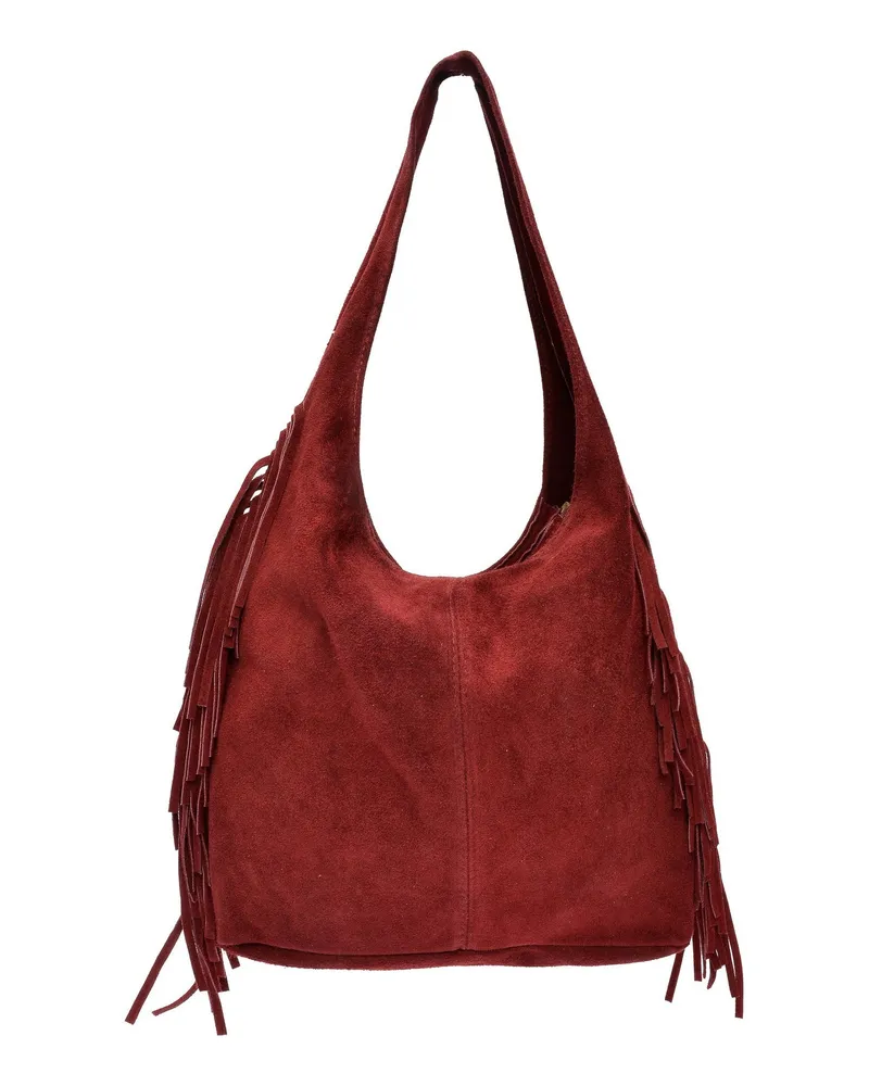 Isabella Rhea Weinfarbe Rindsledertasche Weinrot