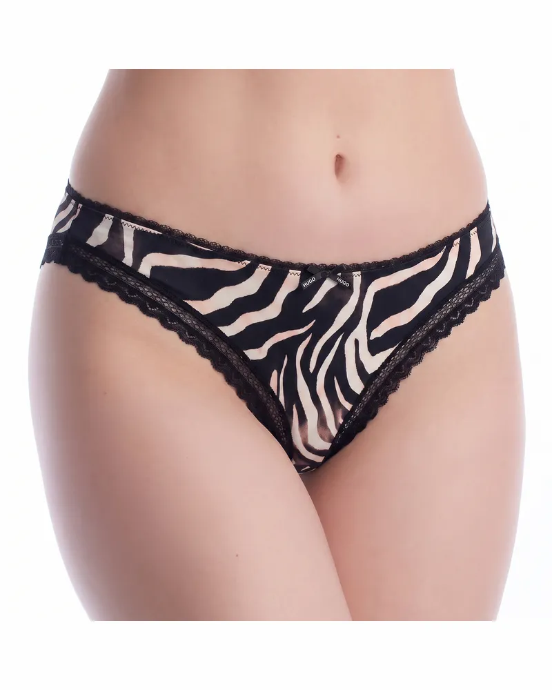 HUGO BOSS Damen-Mikrofaser-Slip mit Spitze, Modell 50545733 - Schwarz Schwarz