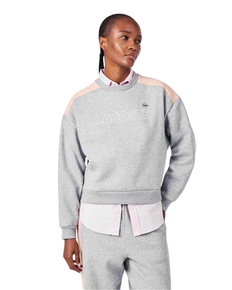 Lacoste Sweatshirt für Damen, leger (Silber Silber