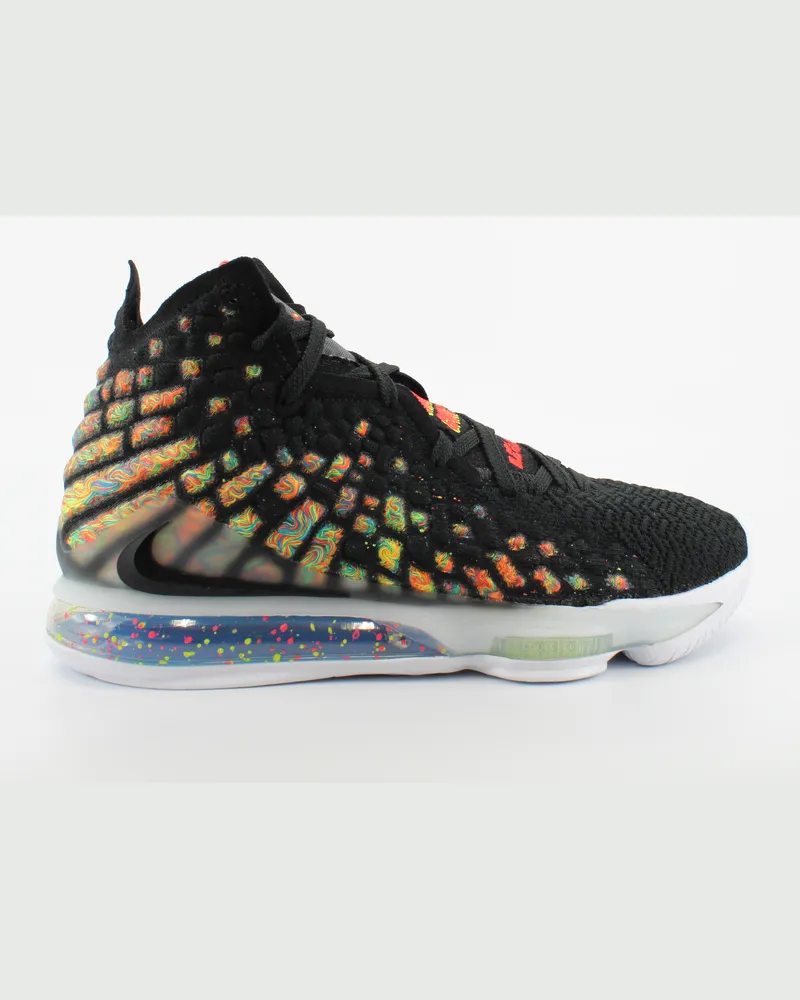 Nike Lebron XVII Schwarzes Textil Unisex Schnürsenkrainer BQ3178 005 Schwarz