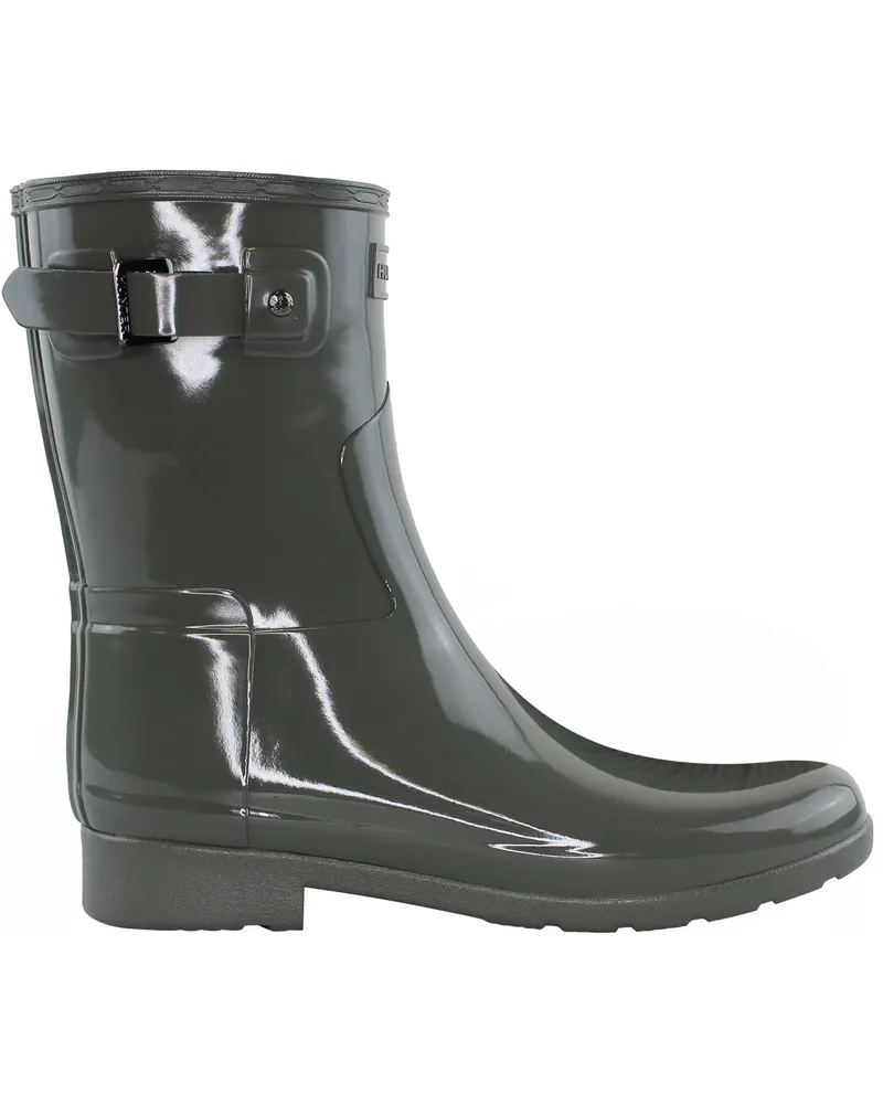 Hunter Refined Kurz-Gummistiefel mit Glanzfinish für Damen - Grau Grau