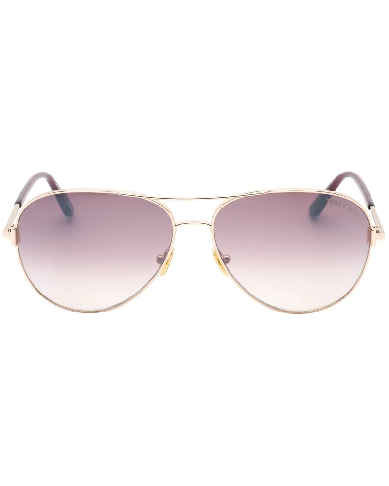 Tom Ford FT0823 Clark 28U glanzende Rosegold-Sonnenbrille Roségold