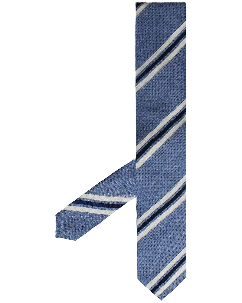 Hackett gedruckte Neuheit Streifen Herren Blaue Krawatten Blau