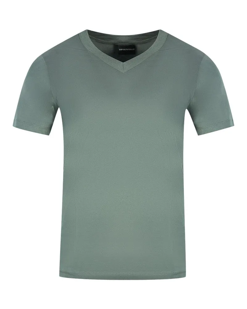 Emporio Armani T-Shirt für Herren/Damen Unisex, V-Ausschnitt (Dunkelgrau Grau