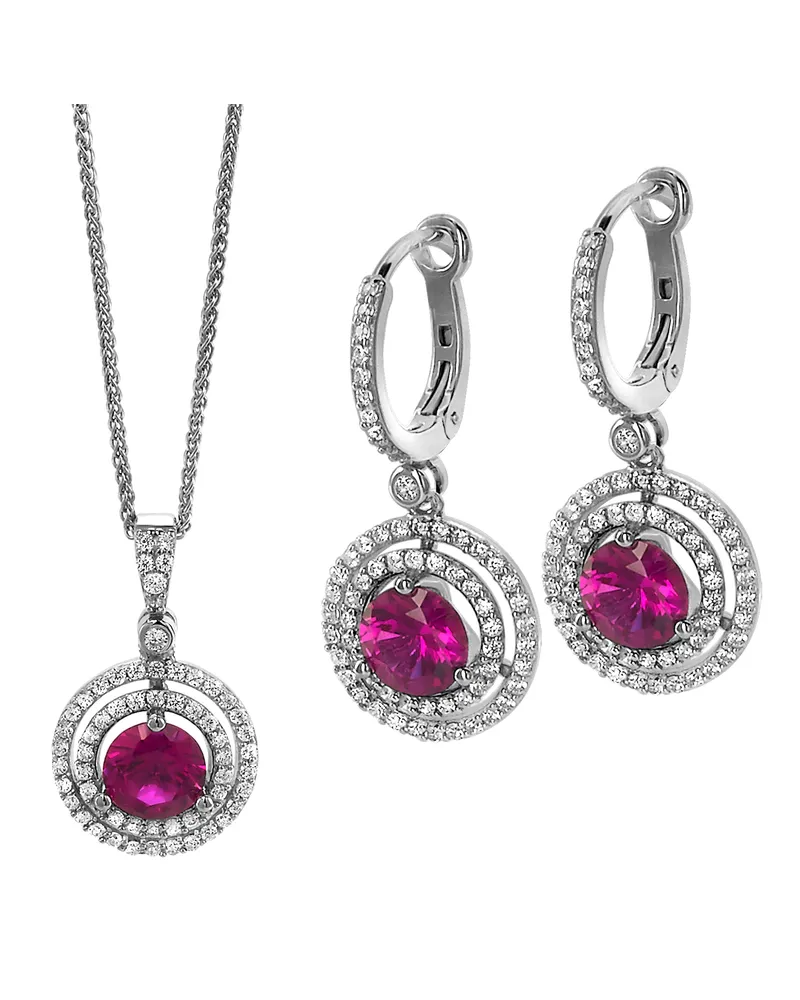 Orphelia Belina' Damen 925 Sterling Silber Set: Ketten-Anhänger + Ohrringe - Silber SET-7049 Silber