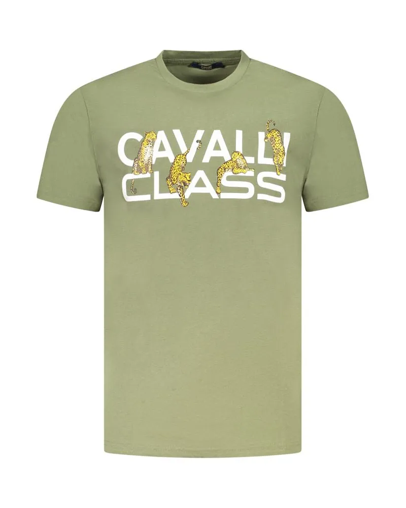 Roberto Cavalli Verde Baumwoll Herren T-Shirt Grün
