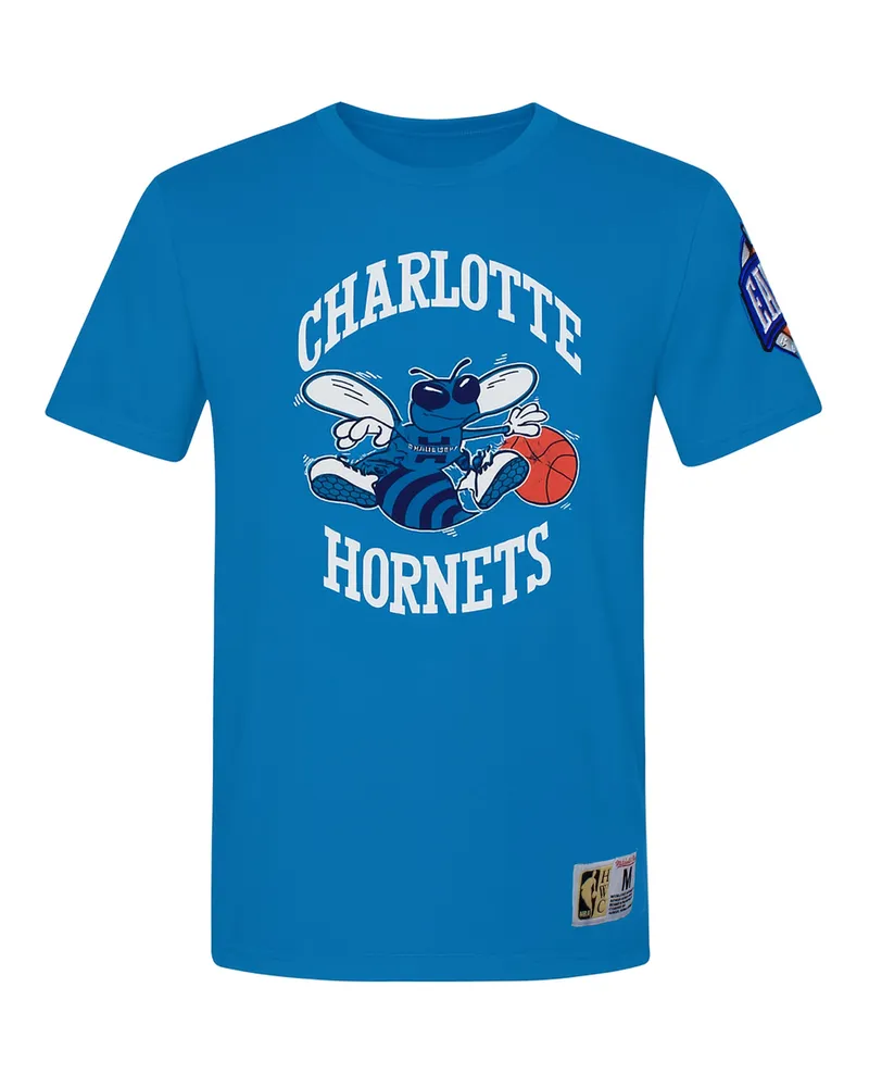 Mitchell & Ness NBA Charlotte Hornets Origins T‑Shirt für Herren - Blau Blau