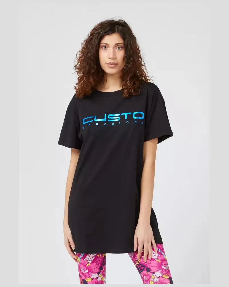 Custo Barcelona Longline T-Shirt mit lockerem Schnitt Schwarz