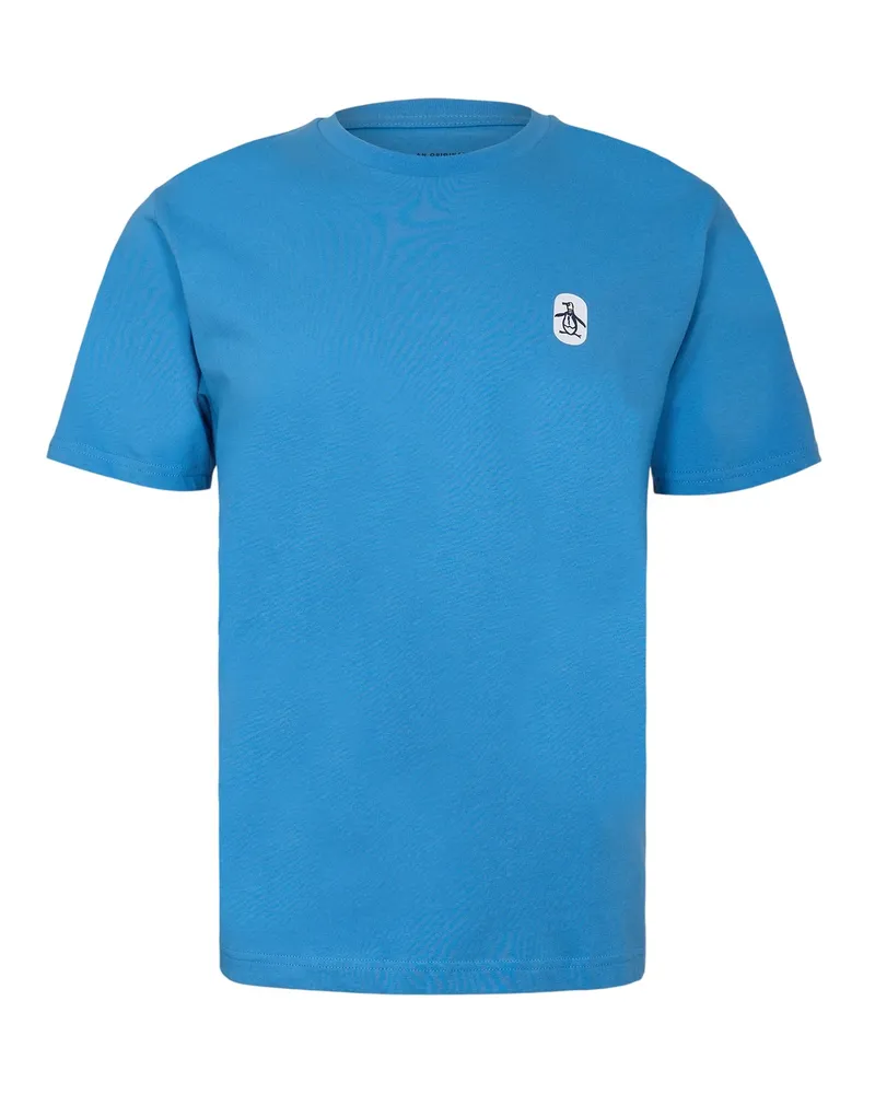 Original Penguin Basic" T-Shirt für Herren, Rundhalsausschnitt (Pariser Blau Mittelblau