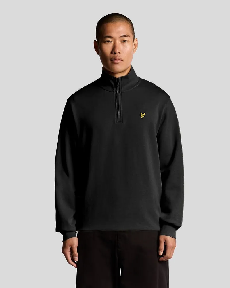 Lyle & Scott Viertelreißverschluss-Sweatshirt Schwarz
