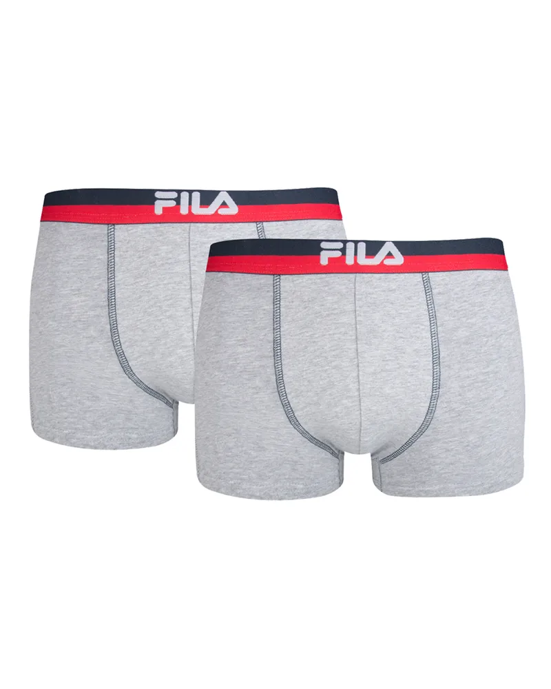 Fila Boxer Shorts Urban 2er Pack Logobund Baumwolle Grau
