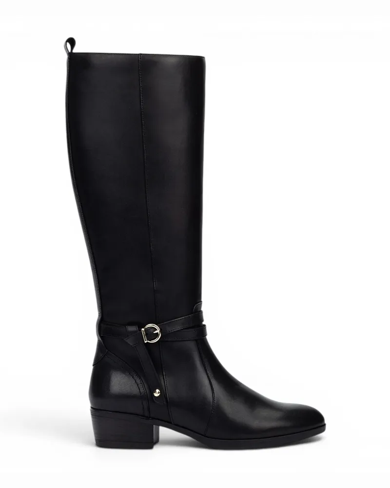 Pikolinos kniehohe schwarze Lederstiefel für Frauen – Daroca Schwarz