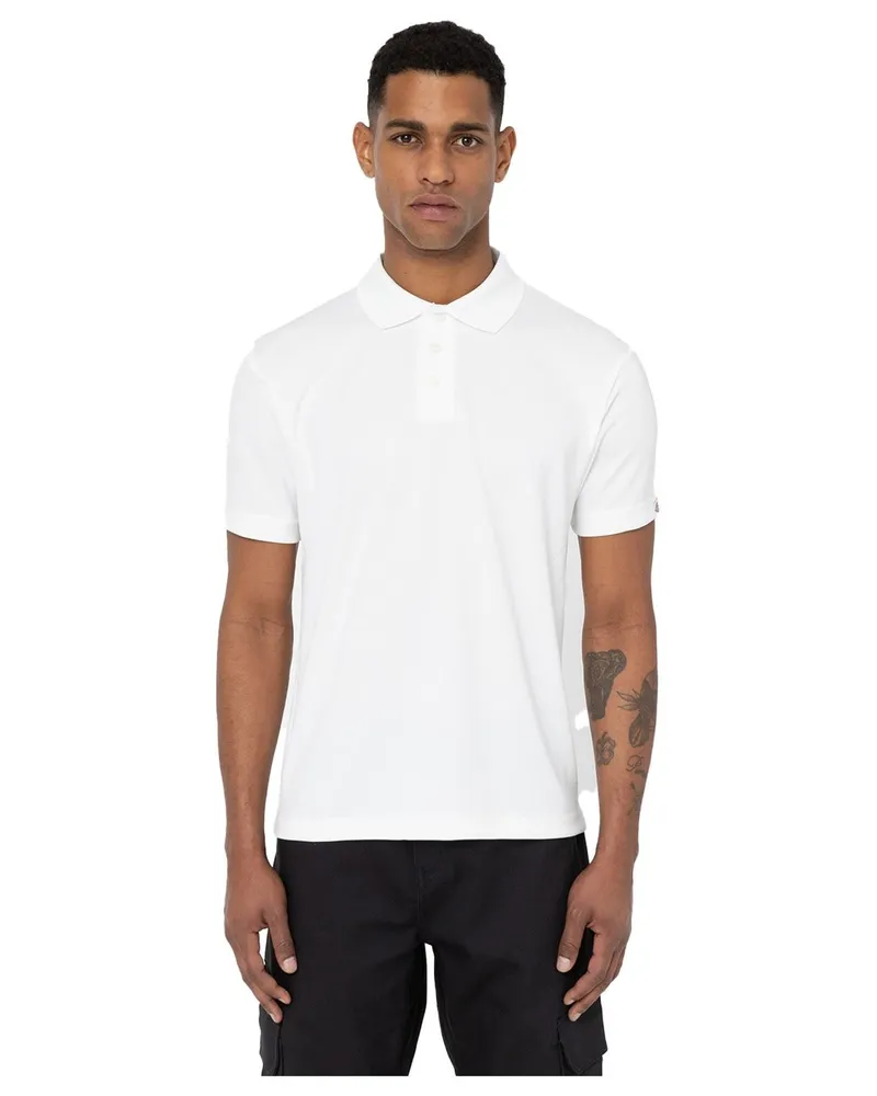 Dickies Everyday Polyester Herren Polohemd Weiß Weiß