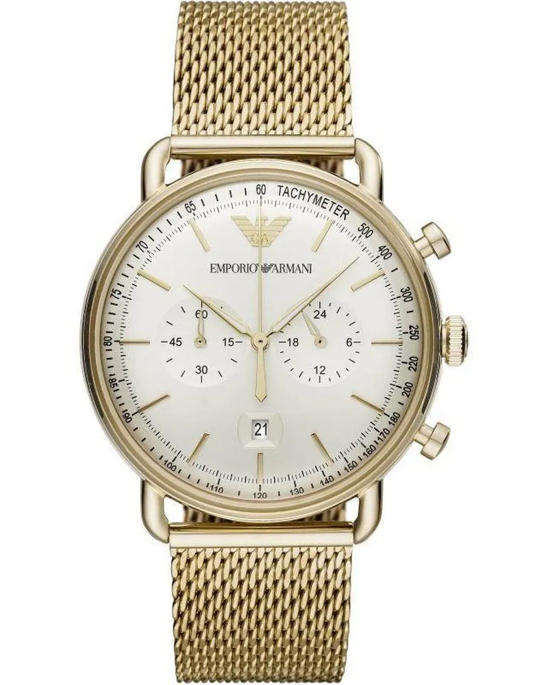 Emporio Armani AR11315 Herren Chronograph Uhr - Gold Edelstahl Gold
