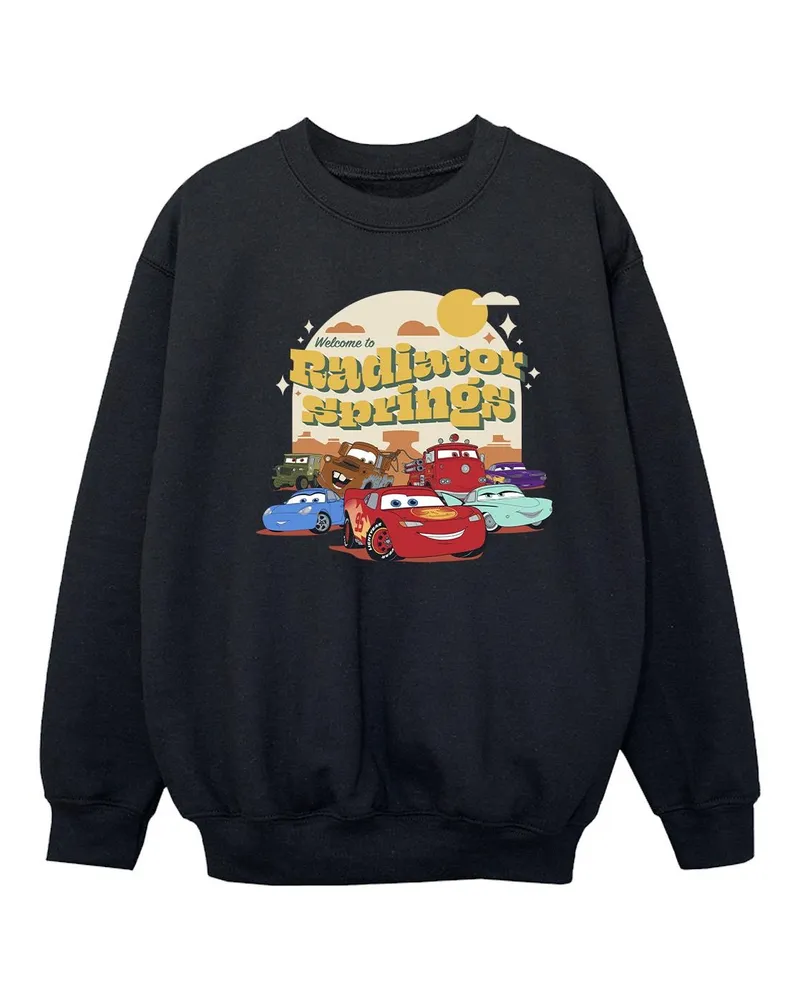 Disney Cars Radiator Springs Group" Sweatshirt für Mädchen (Schwarz Schwarz