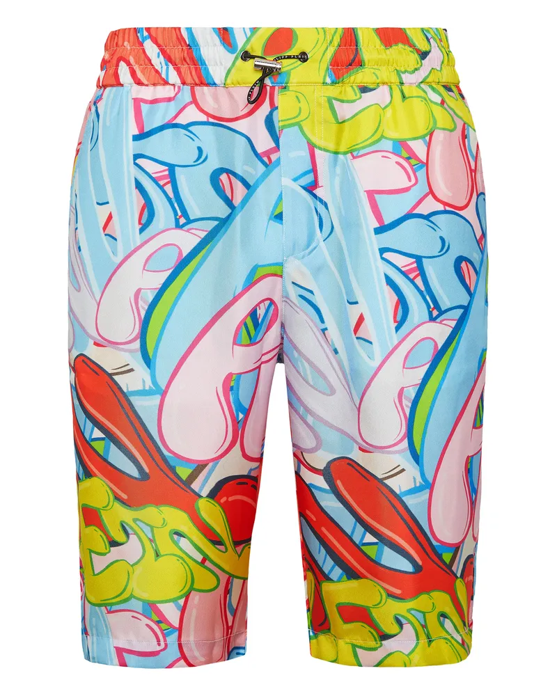 Philipp Plein Shorts Bombing Graffiti Mehrfarbig