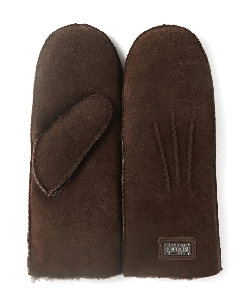 Australia Luxe Mitts Suede Beva Gloves Braun