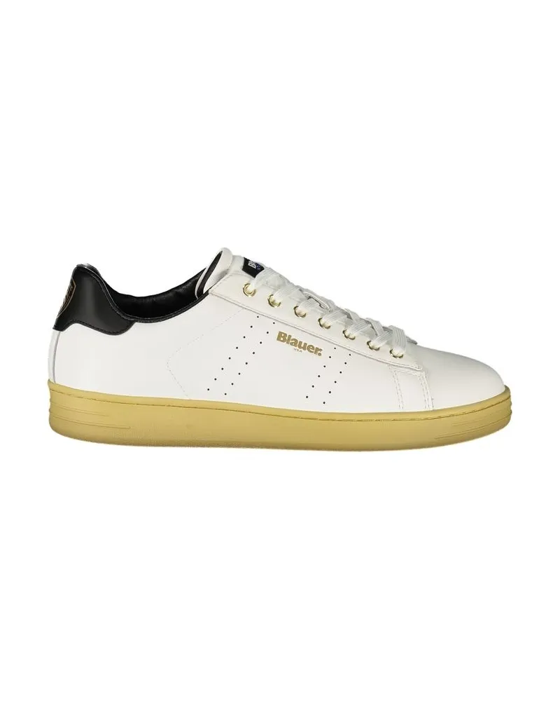 Blauer H22 Sneaker aus Leder Freizeit Weiß