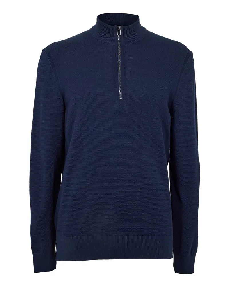 HUGO BOSS Ebrando-P" Pullover für Herren, mit halbem Reißverschluss, Jerseyware (Dunkelblau Blau