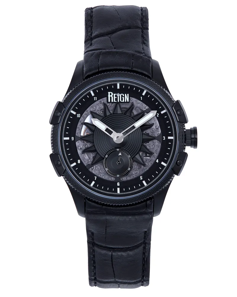 Reign Solstice Automatische Semi-Skelett Uhr Schwarz