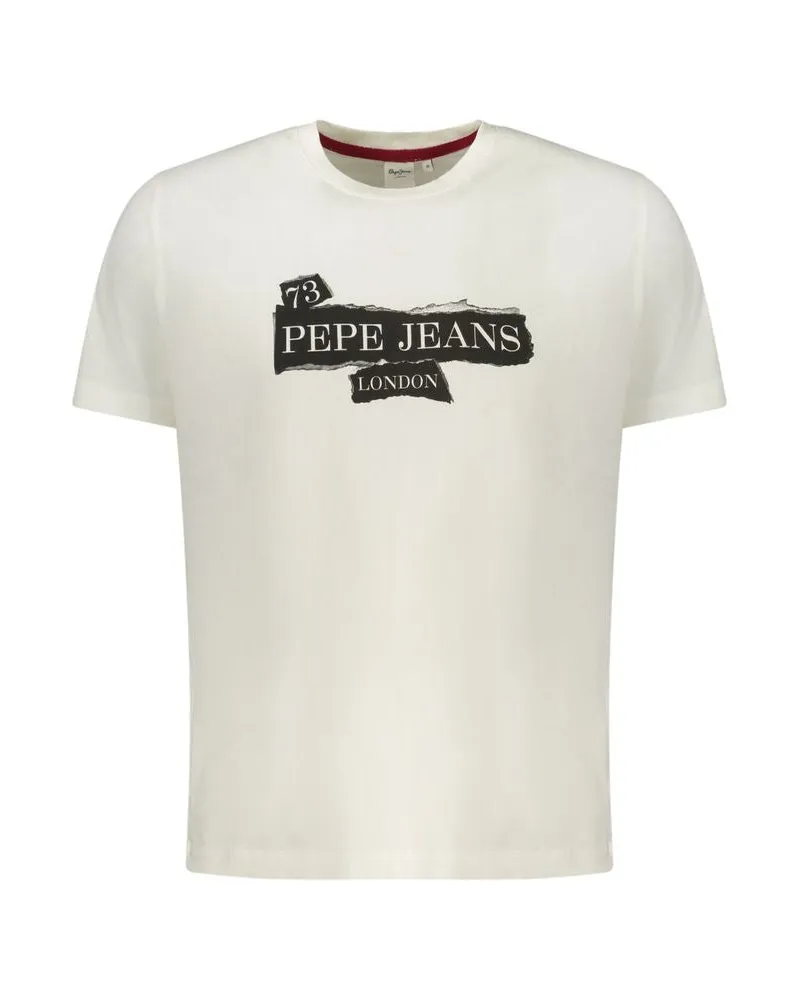 Pepe Jeans Weißes Baumwoll Herren T-Shirt Weiß