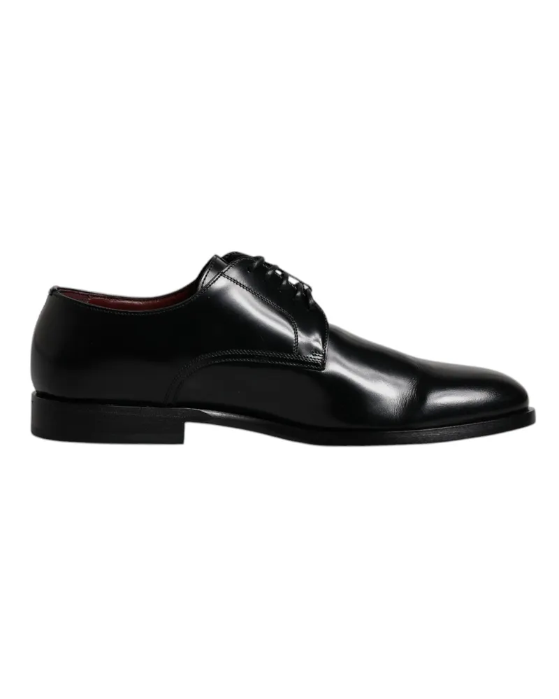 Dolce & Gabbana Schwarze Kalbsleder Derby Schnürschuhe für formelle Anlässe Schwarz
