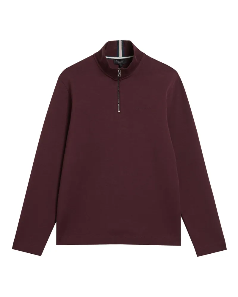 Ted Baker Actos Branded Half Zip Mason Pullover Weinrot