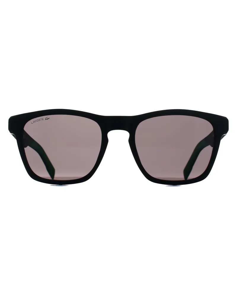 Lacoste L6018S 002 matte schwarze graue Sonnenbrille Schwarz