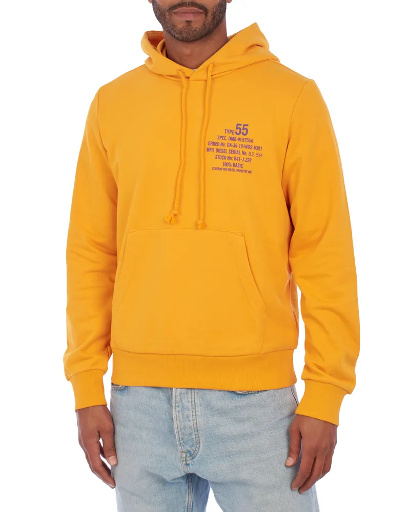 Diesel Kapuzenpullover mit Aufdruck A06500-00HAYT Mann Gelb