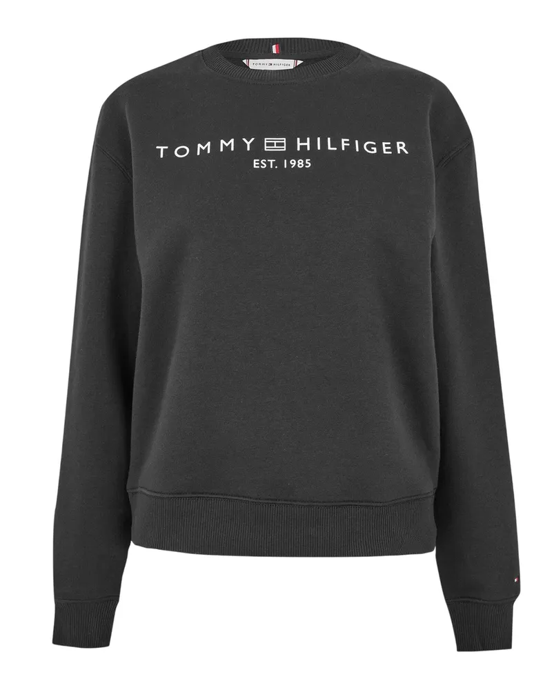 Tommy Hilfiger Sweatshirt für Damen, Baumwollmischung, Regulär (Schwarz Schwarz