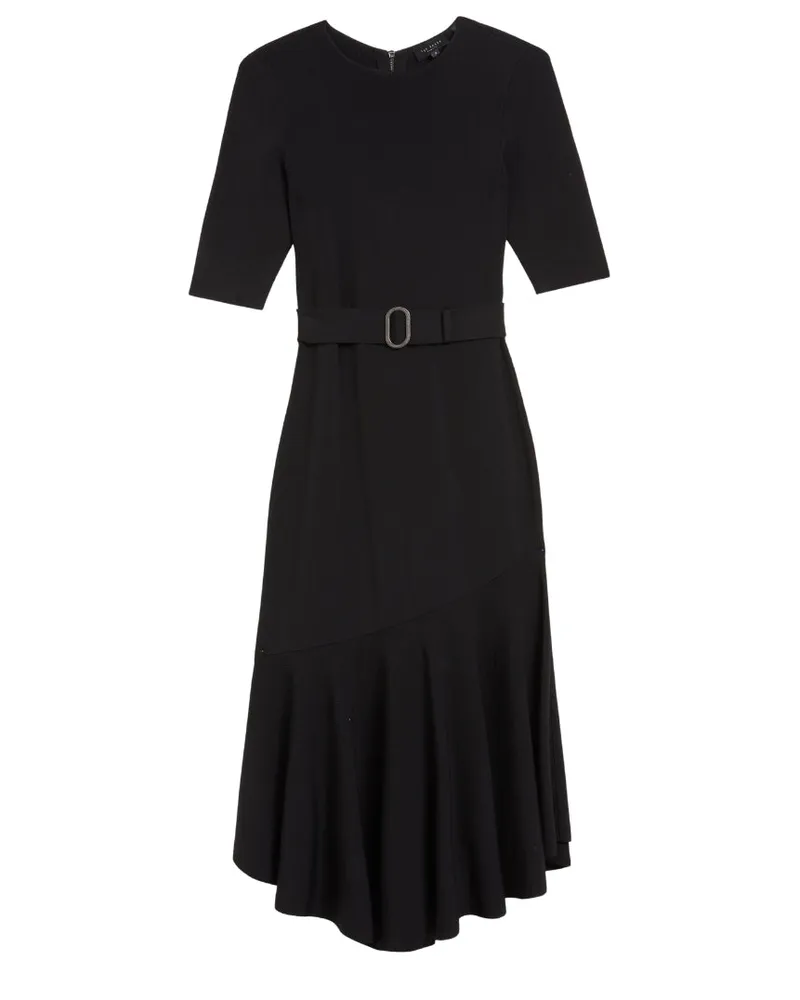 Ted Baker Samalee Strickrock Midikleid Mit Schwingendem Rock, Schwarz Schwarz