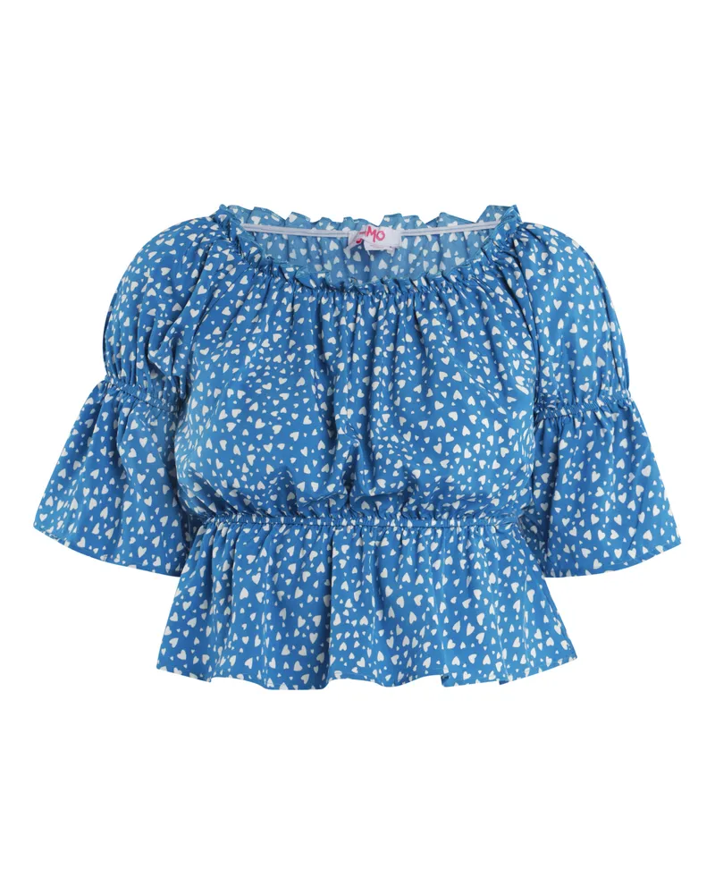 My Mo Bluse mit Herzchenprint Damen blau Blau