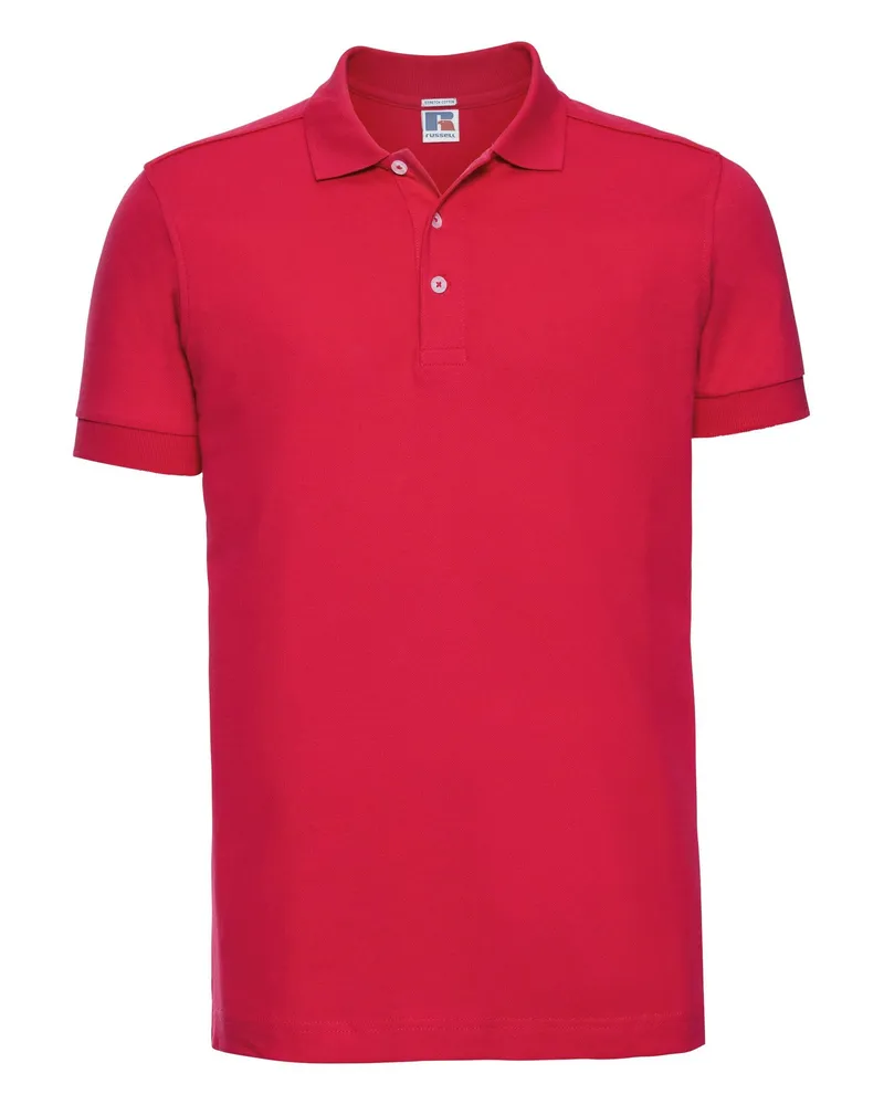 Russell Athletic Russell Herren Stretch Polo-Shirt, Kurzarm (Rot Rot