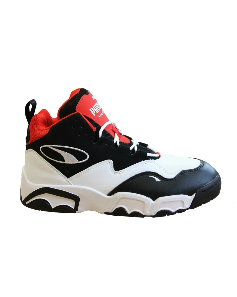 Puma Trinomic Quelle Mid White Black Red Schnüren -Trainer 369829 03 Schwarz