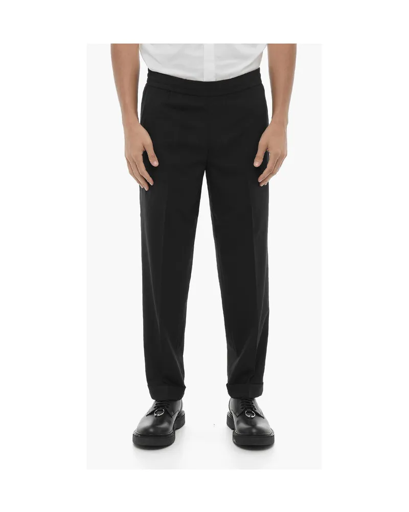 Neil Barrett REM Slim-Fit Low-Rise-Hose mit elastischem Bund - Schwarz Schwarz