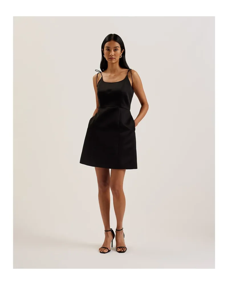 Ted Baker Damen  Trägerkleid mit Rundhalsausschnitt in Schwarz Schwarz